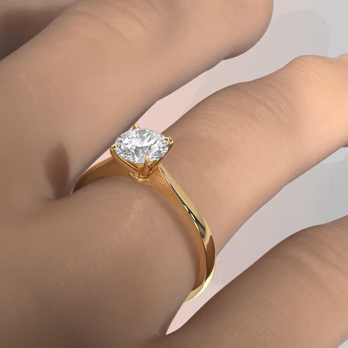 3g Lab Grown Diamond Tapper Solitaire IGI Certified Engagement Ring Setting 2mm 1.00 Ctw.